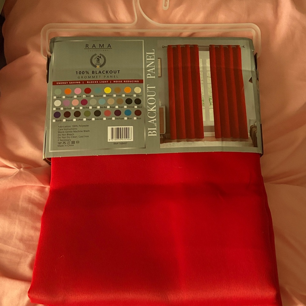 Red Blackout Curtain Panel